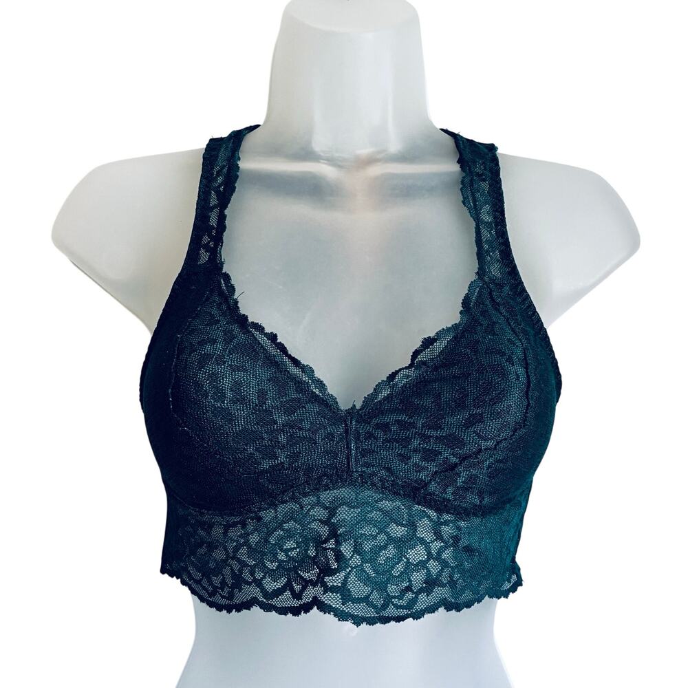 Victoria's Secret PINK Bralette Lace Pullover Strappy Back Green XS
